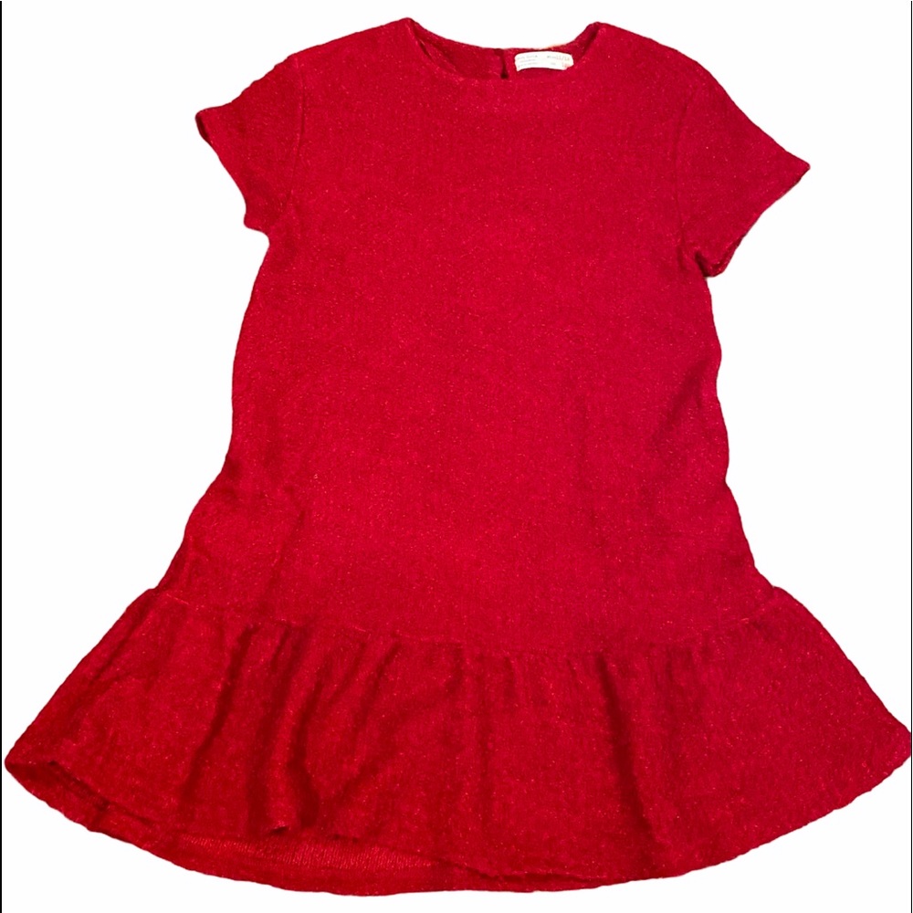 ZARA Girls Red Dress with Ruffle